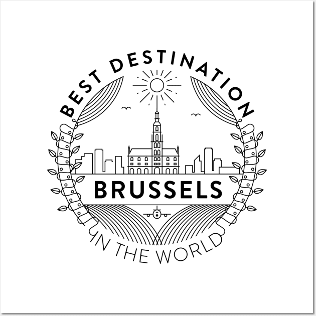 Brussels Minimal Badge Design Wall Art by kursatunsal
